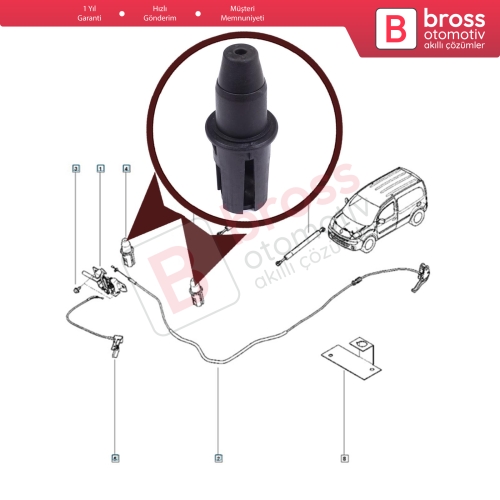 Renault Kangoo MK2 için Ön Motor Kaput Ayar Takozu 540505076R