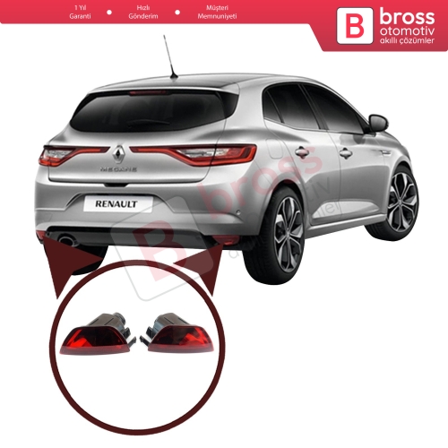 Renault Megane 3 4/5 Kapı için Arka Tampon Sis Far Seti 265850009R, 265600010R