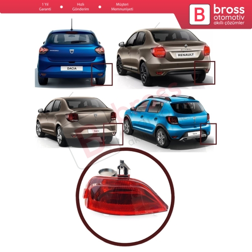 Renault Symbol 3 Sandero 2 Logan 2 Sedan için Arka Tampon Sis Farı Sağ 265605279R