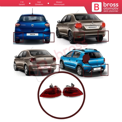 Renault Symbol 3 Sandero 2 Logan 2 Sedan için Arka Tampon Sis Farı 265605279R, 265854470R