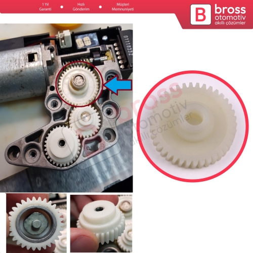 Porsche 911 Mercedes W163 C208 A208 Nissan Primera P12 Altima L31 için Sunroof Motor Tamir Dişlisi 38 Diş