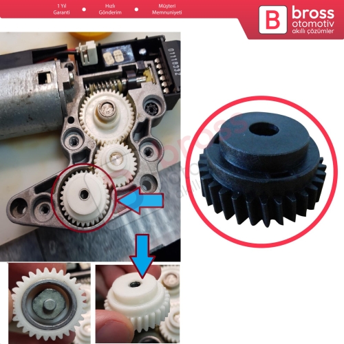 Citroen C3 FC Toyota Avensis T22 Corona T21 Zafira A Porsche 911 Mercedes W163 C208 A208 Nissan Primera P12 Altima L31 için Sunroof Motor Tamir Dişlisi 30-Diş