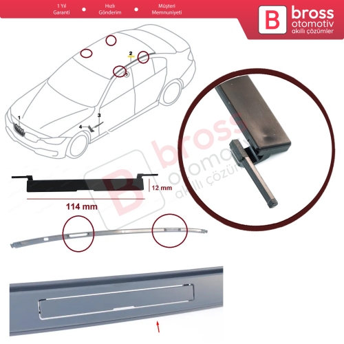 BMW 3 F30 F31 F34 F35 İçin Tavan Oluk Çıta Port Kapağı 115*12 mm 51137312617