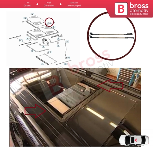 Mercedes Vito W639 için Sunroof Panoramik Cam Ray Tamir Seti 000782000