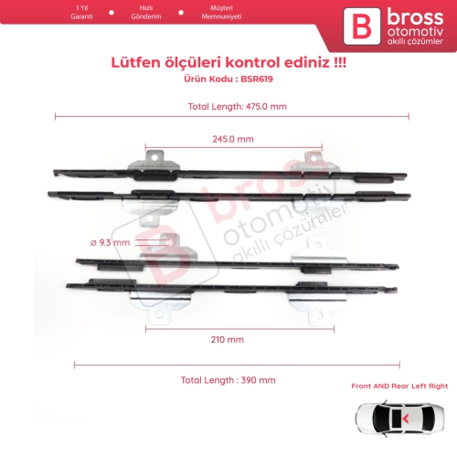 BMW X1 E84 MK1 2009-2014 54102993888 için Sunroof Perde Ray Sürgülü Kızak Braketi Ön ve Arka 