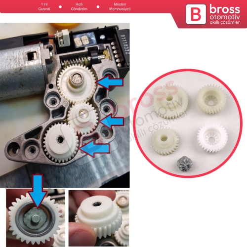 Citroen C3 FC Toyota Avensis T22 Corona T21 Zafira A Porsche 911 Mercedes W163 C208 A208 Nissan Primera P12 Altima L31 için Sunroof Motor Tamir Dişli Seti