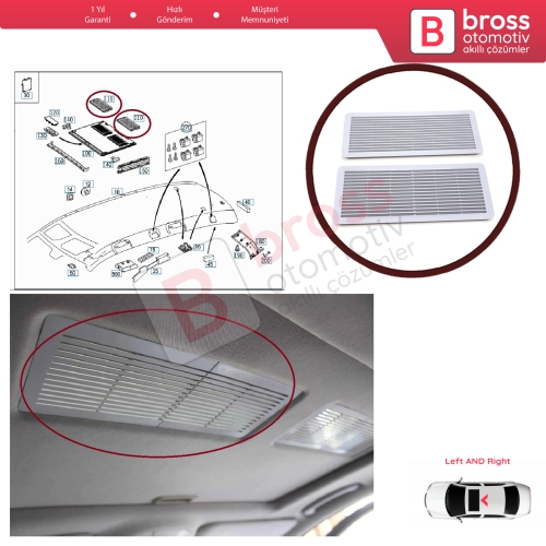 Mercedes W202 W203 W208 W209 W210 W211 W215 W219 W220 W240 W140 A2117840644 için 2 Adet Sunroof Perde Tavan Havalandırma Izgarası 