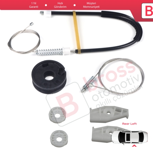 Renault Megane MK1 EA0/1 1996-2003 Cabriolet Convertible 7700848450 İçin Elektrikli Arka Sol Cam Kriko Tamir Seti