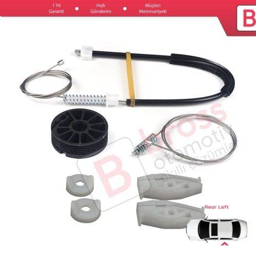 Renault Megane MK1 EA0/1 1996-2003 Cabriolet Convertible 7700848450 İçin Elektrikli Arka Sol Cam Kriko Tamir Seti