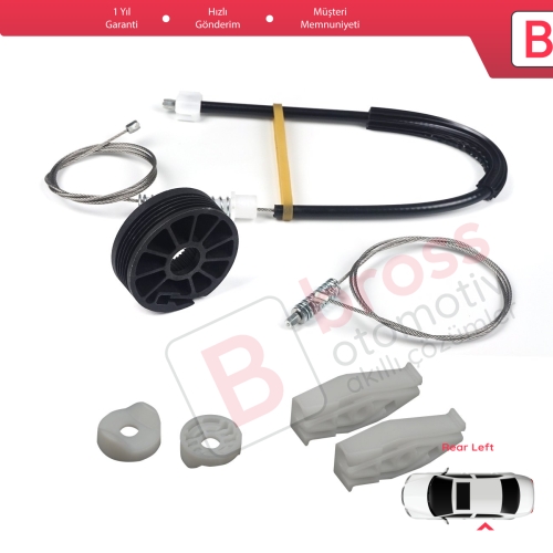 Renault Megane MK1 EA0/1 1996-2003 Cabriolet Convertible 7700848450 İçin Elektrikli Arka Sol Cam Kriko Tamir Seti