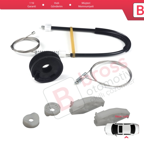 Renault Megane MK1 EA0/1 1996-2003 Cabriolet Convertible 7700848450 İçin Elektrikli Arka Sol Cam Kriko Tamir Seti