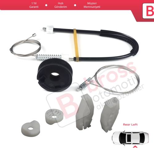 Renault Megane MK1 EA0/1 1996-2003 Cabriolet Convertible 7700848450 İçin Elektrikli Arka Sol Cam Kriko Tamir Seti