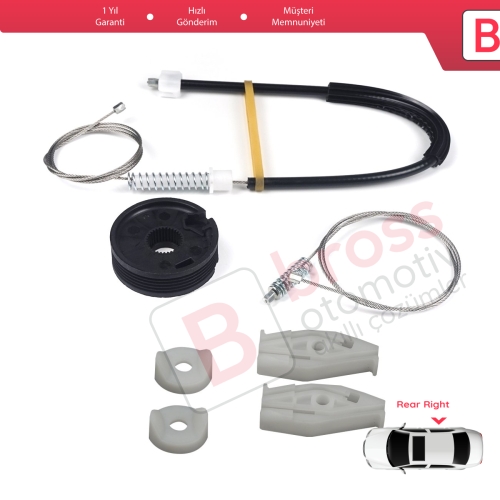 Renault Megane MK1 EA0/1 1996-2003 Cabriolet Convertible 7700848451 İçin Elektrikli Arka Sağ Cam Kriko Tamir Seti