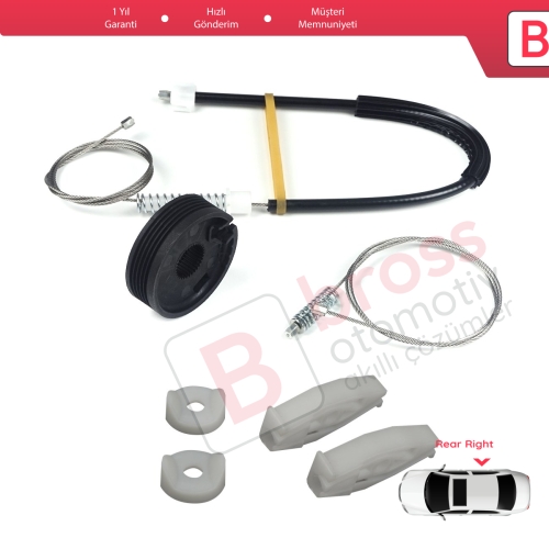Renault Megane MK1 EA0/1 1996-2003 Cabriolet Convertible 7700848451 İçin Elektrikli Arka Sağ Cam Kriko Tamir Seti