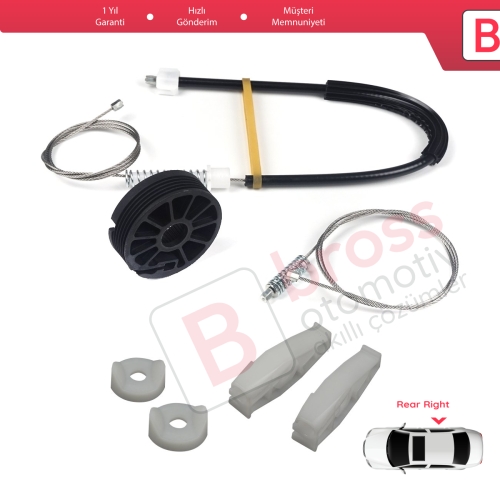 Renault Megane MK1 EA0/1 1996-2003 Cabriolet Convertible 7700848451 İçin Elektrikli Arka Sağ Cam Kriko Tamir Seti