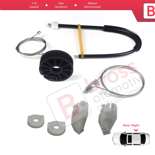 Renault Megane MK1 EA0/1 1996-2003 Cabriolet Convertible 7700848451 İçin Elektrikli Arka Sağ Cam Kriko Tamir Seti