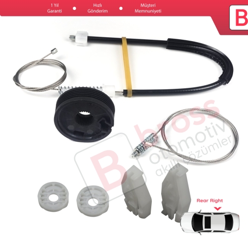 Renault Megane MK1 EA0/1 1996-2003 Cabriolet Convertible 7700848451 İçin Elektrikli Arka Sağ Cam Kriko Tamir Seti
