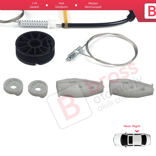 Renault Megane MK1 EA0/1 1996-2003 Cabriolet Convertible 7700848451 İçin Elektrikli Arka Sağ Cam Kriko Tamir Seti