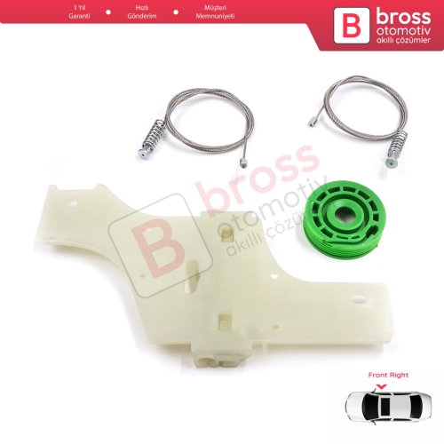 Peugeot 508 MK1 W23  8D 8E 2010-2018 4/5 Kapı 9222GV İçin Elektrikli Ön Sağ Cam Kriko Tamir Seti