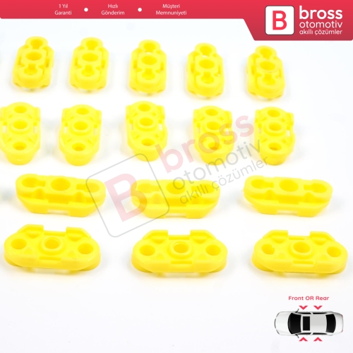 Buick Pontiac Oldsmobile Impala Cadillac GM Saab 20369894 20369895 İçin 20 Adet Cam Kriko Tamir Kılavuz Klipsi