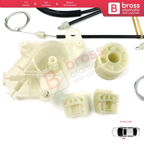 VW Transporter T5 Caravelle Multivan 2003-2015 7H0837753 İçin Ön Sol Kapı Cam Kriko Tamir Seti