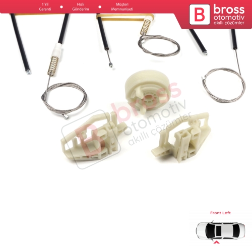 Renault Megane MK2 2002-2008 4/5 Kapı 8200325136 İçin Ön Sol Kapı Cam Kriko Tamir Seti