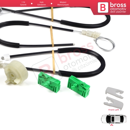 Renault Laguna MK2 X74  BG0/1 KG0/1 2001-2008 8200000937 İçin Ön Sol Kapı Cam Kriko Tamir Seti