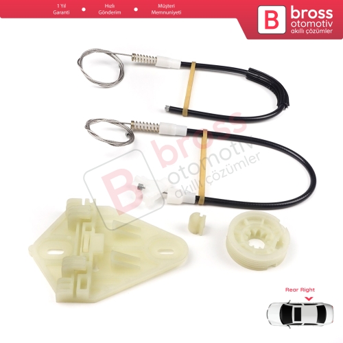 Renault Megane MK1 X64 1996-2003 4/5 Kapı 7700834342 İçin Arka Sağ Kapı Cam Kriko Tamir Seti