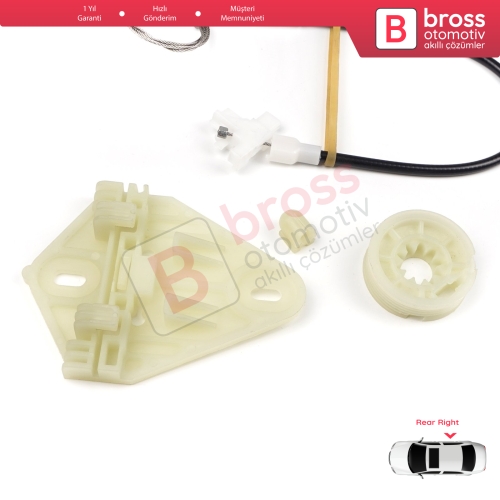 Renault Megane MK1 X64 1996-2003 4/5 Kapı 7700834342 İçin Arka Sağ Kapı Cam Kriko Tamir Seti
