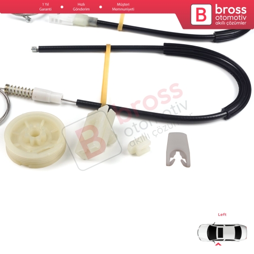 Renault Megane MK1 X64 DA0/1 Coupe 1996-2003 2/3 Kapı 7700834394 İçin Sol Kapı Cam Kriko Tamir Seti