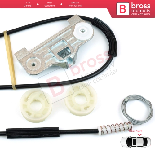 BMW 5 Serisi E39 1996-03/1999 4/5 Kapı Makyajsız Kasa 51358159836 İçin Arka Sağ Kapı Cam Kriko Tamir Seti