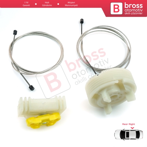 Opel Meriva MK1 A 2003-2010 93362664 İçin Arka Sağ Kapı Cam Kriko Tamir Seti
