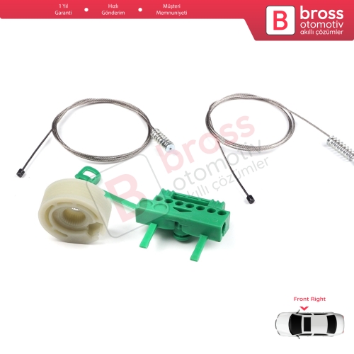 Fiat Linea 323 110 2007-2018 51892560 İçin Elektrikli Ön Sağ Kapı Cam Kriko Tamir Seti