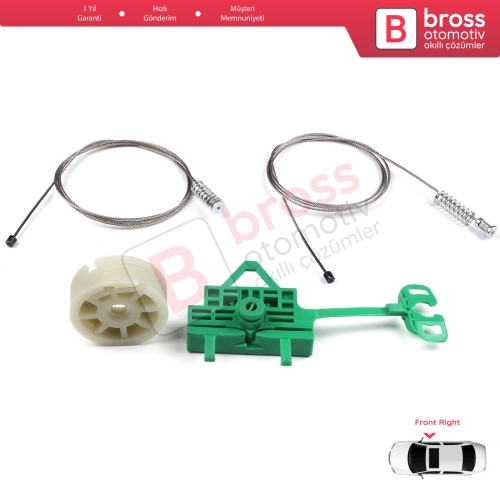 Fiat Linea 323 110 2007-2018 51892560 İçin Elektrikli Ön Sağ Kapı Cam Kriko Tamir Seti