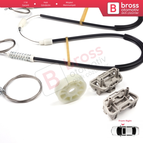 Ford Focus MK1 2000-2007 4/5 Kapı 6S4Z5423200BA İçin Elektrikli Ön Sağ Kapı Cam Kriko Tamir Seti