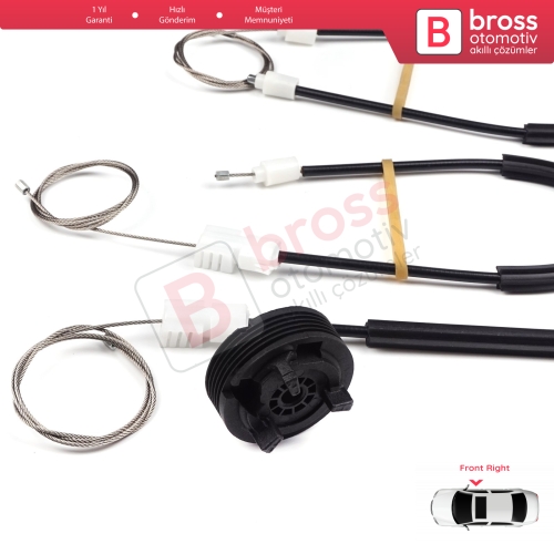 Nissan Primera P11 WP11 1996-2002 4/5 Kapı 807002F000 İçin Elektrikli Ön Sağ Kapı Cam Kriko Tamir Seti