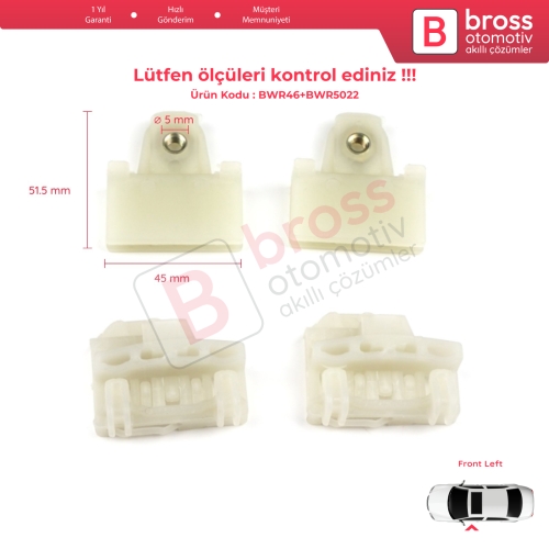 Pontiac Grand Am Sunfire 1995-2005 Oldsmobile Alero Cutlass MK6 Chevrolet Cavalier Malibu GM1350126 İçin 4 Adet Ön Sol Cam Kriko Tamir Kılavuz Klipsi