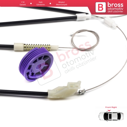 VW Golf MK3 1H1 1H5 1991-1998 5-Kapı Vento Jetta A3 1H2 1992-1999 1H0837462A İçin Elektrikli Ön Sağ Kapı Cam Kriko Tamir Seti