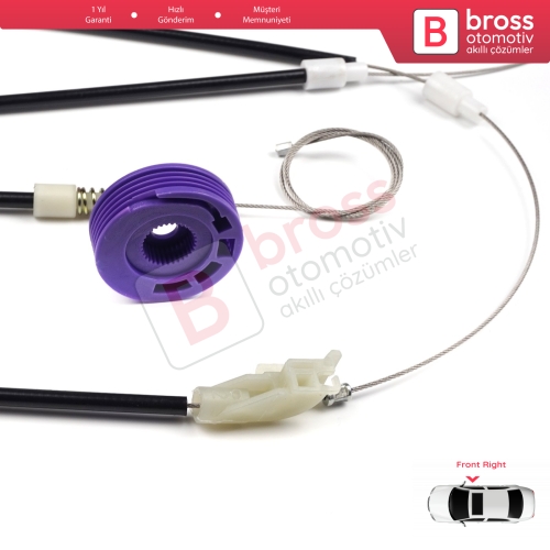 VW Golf MK3 1H1 1H5 1991-1998 5-Kapı Vento Jetta A3 1H2 1992-1999 1H0837462A İçin Elektrikli Ön Sağ Kapı Cam Kriko Tamir Seti