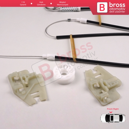 BMW 3 Serisi E46 2001-2005 4/5 Kapı Makyajlı Kasa 51337020660 İçin Ön Sağ Kapı Cam Kriko Tamir Seti