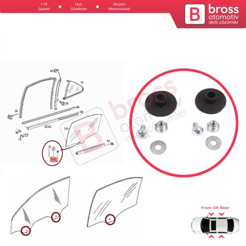 Mercedes C Class W203 S203 CL203 CLC 2037200114 İçin 2 Set Cam Kriko Ray Montaj Tutma Sabitleme Klipsi