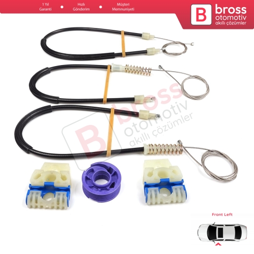 VW Polo Vento MK5 6R 6C 61 2009-2022 4/5 Kapı 6R4837461 İçin Elektrikli Ön Sol Cam Kriko Tamir Seti