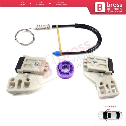 VW Polo MK4 6Q 9A 9N 9N3 2001-2009 HB 5-Kapı 9A4 2002-2018 4-Kapı Sedan 6Q4837462 İçin Elektrikli Ön Sağ Kapı Cam Kriko Tamir Seti