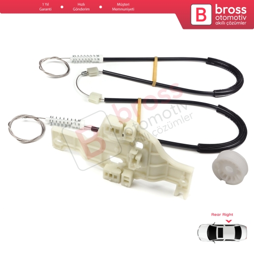 Renault Megane MK3 KZ0/1 BZ0/1 B3 2008–2017 5-Kapı 827200003R İçin Elektrikli Arka Sağ Cam Kriko Tamir Seti