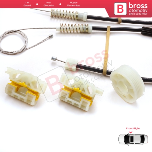 Renault Laguna MK3 X91 BT0/1 KT0/1 2007-2015 5-Kapı 807000002R İçin Elektrikli Ön Sağ Cam Kriko Tamir Seti