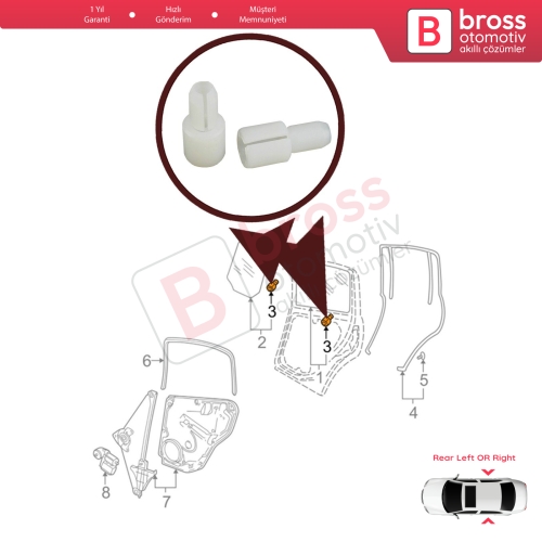 VW Skoda Seat Audi Ford Lincoln Jaguar İçin 2 Set Arka Cam Taşıyıcı Klips 22687062