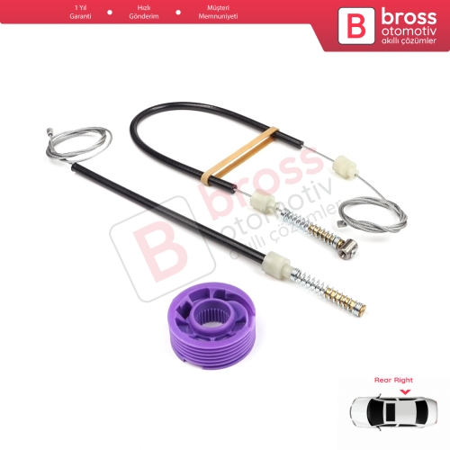 VW Phaeton 3D MK1 2002-2016 SWB Kısa Şase 3D4839756 İçin Arka Sağ Kapı Cam Kriko Tamir Seti