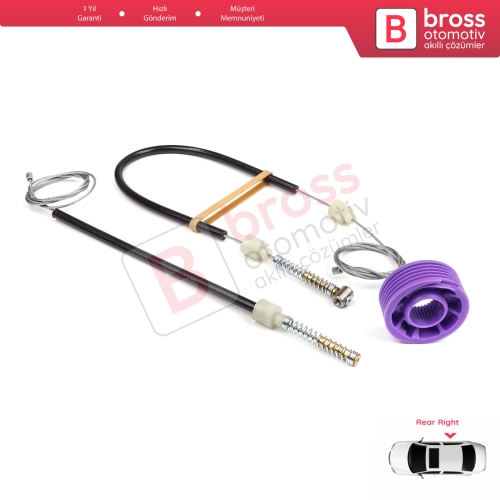 VW Phaeton 3D MK1 2002-2016 SWB Kısa Şase 3D4839756 İçin Arka Sağ Kapı Cam Kriko Tamir Seti