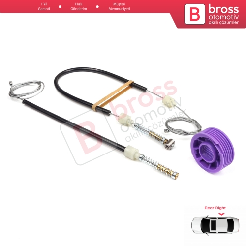 VW Phaeton 3D MK1 2002-2016 SWB Kısa Şase 3D4839756 İçin Arka Sağ Kapı Cam Kriko Tamir Seti
