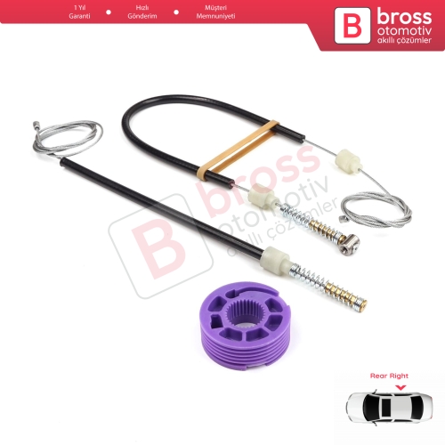 VW Phaeton 3D MK1 2002-2016 SWB Kısa Şase 3D4839756 İçin Arka Sağ Kapı Cam Kriko Tamir Seti